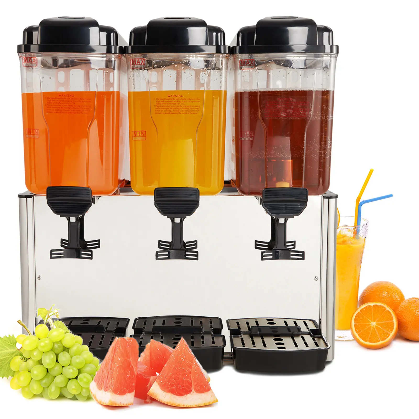 Commercial Beverage Dispenser, 4.76 Gallon/18l Juice Dispenser with 1 Tank, 150w Stainless Steel Ice Tea Dispensers with Thermostat Control, Stirring Cold Drinks, for Cafe Restaurant Bar Party
