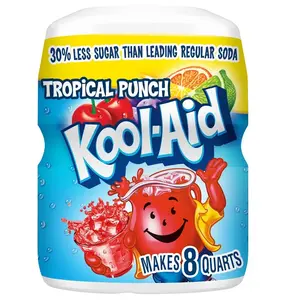 Kool-Aid Sugar Sweetened Tropical Punch Powdered Drink Mix, 19 oz. Canister
