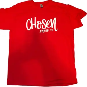 FaithWear Multicolor T-Shirts with "Chosen" Jeremiah 1:5 Design - Inspirational Christian Apparel for Daily Wear and Spiritual Motivation