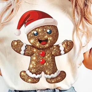 Women's Gingerbread Christmas Tee on Bella Canvas - Top, Womenswear