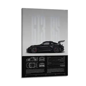 High-performance GT3 RS Model Specification Poster for Bedroom Aesthetic Canvas Wall Art Living Room Posters Painting Picture Print Modern Family Decor Artist Bathroom Poster
