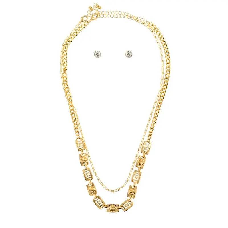 Davie Gold Greek Pattern Necklace