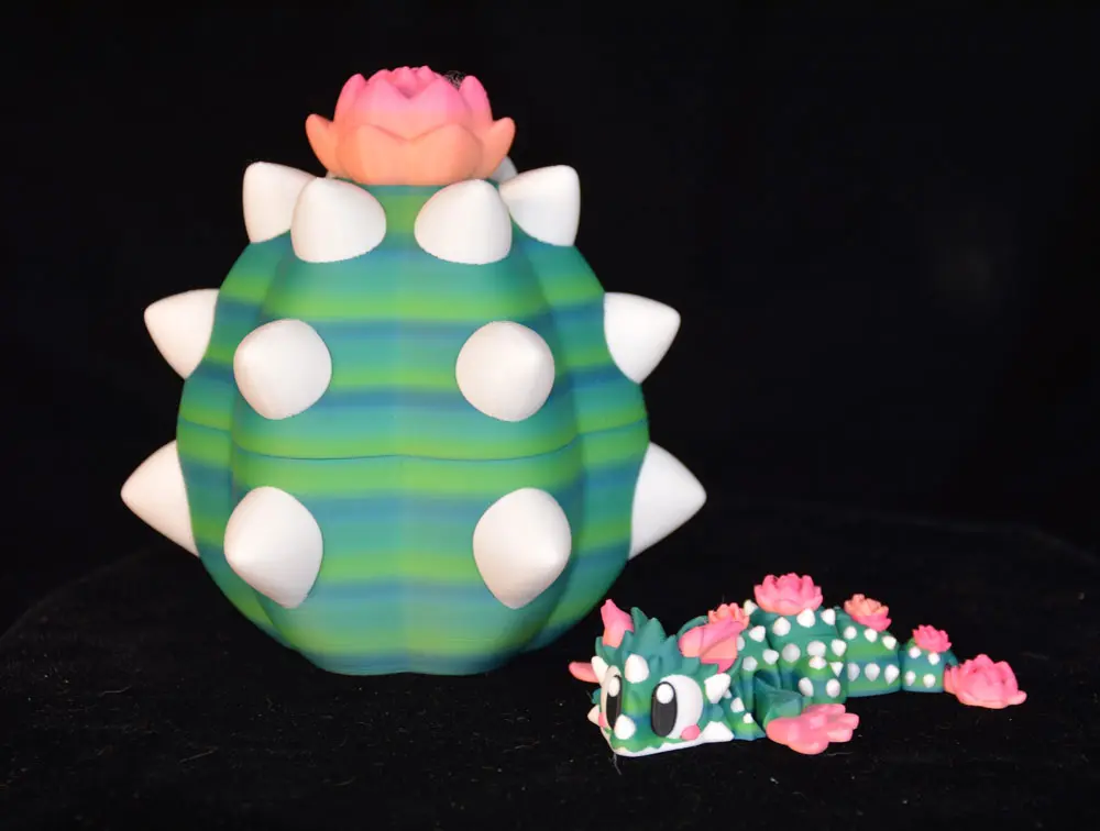 3D Print - 1 Flexi Cactus Dragon with 1 Egg