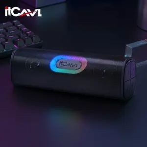 【SummerVibes】 itcAVL Bluetooth Cyberpunk RGB Speaker - 12*2W Dual Deep Bass Subwoofer, TWS Wireless Soundbar, Portable Boombox for Gaming Desk Setup, Night Party, Trendy Men Gadgets - DealsForYouDays