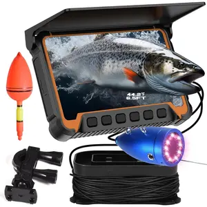 Underwater Fishing Camera w/Temp Depth Sensor,7"  Fish Finder Camera 100ft Long  IR LED Night Vision Wide Angle Lens Line Camera for Kayak Lake Boat Ice Fishing Portable Fish Finder