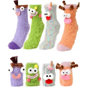 X-SOK14   4 Pair Funny Magnetic Holding Hands Socks Novelty Sock for Women Men Birthday Gifts for Her Halloween Christmas