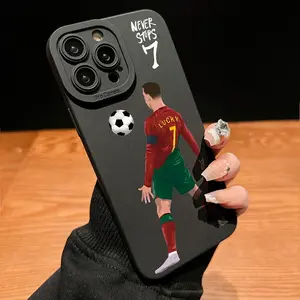 Soccer Player Pattern Phone Case Full Body Shockproof Phone Protective Cover Phone Accessories Compatible with iPhone 16 15 14 13 12 11 Plus/Pro/Pro Max
