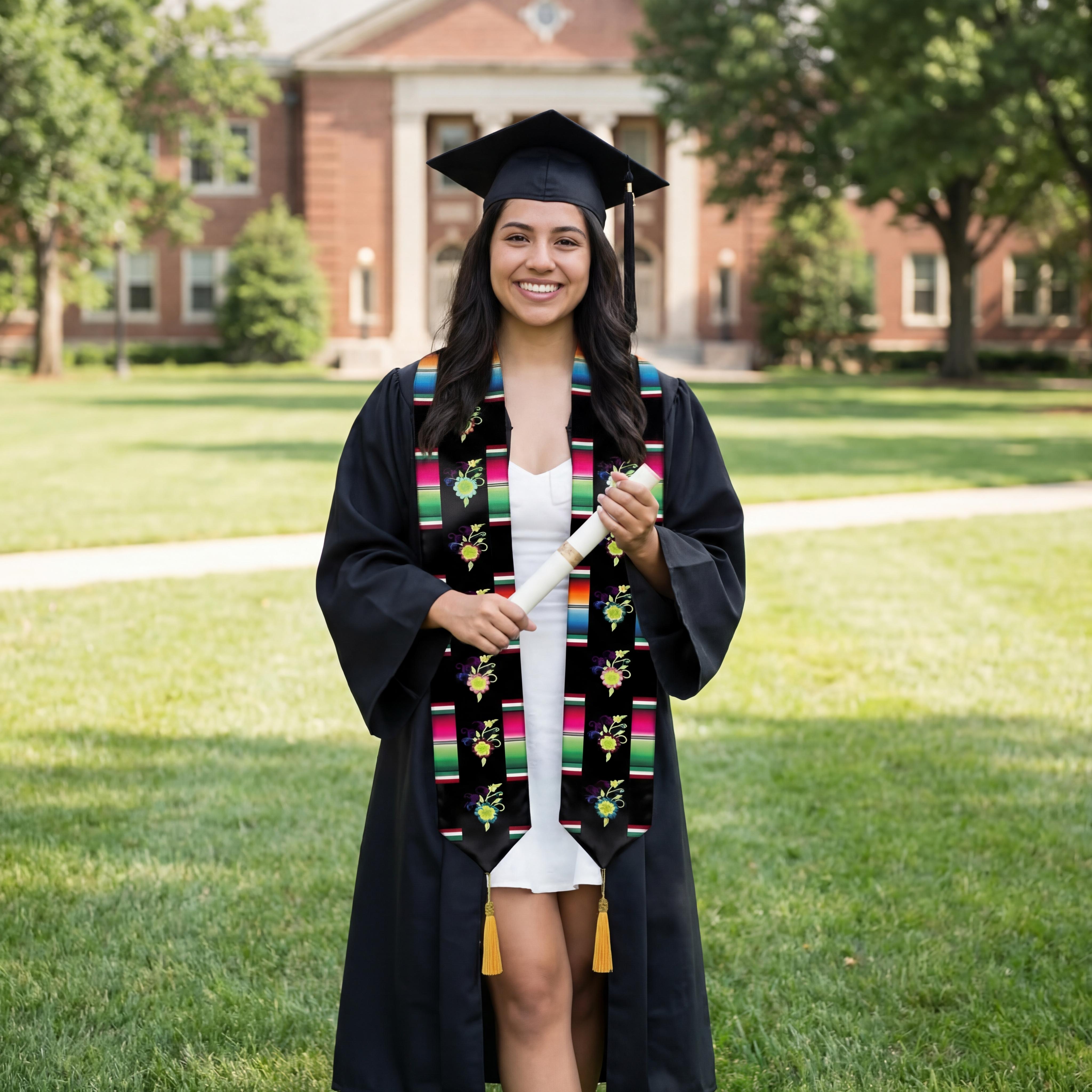 Class of 2026 Mexican Graduation Stole 72'' Hispanic Embroidered Sarape ...