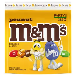 M&M'S Milk Chocolate Candies, Milk Chocolate And Peanuts, 38 Oz Bag Snack Bonbon