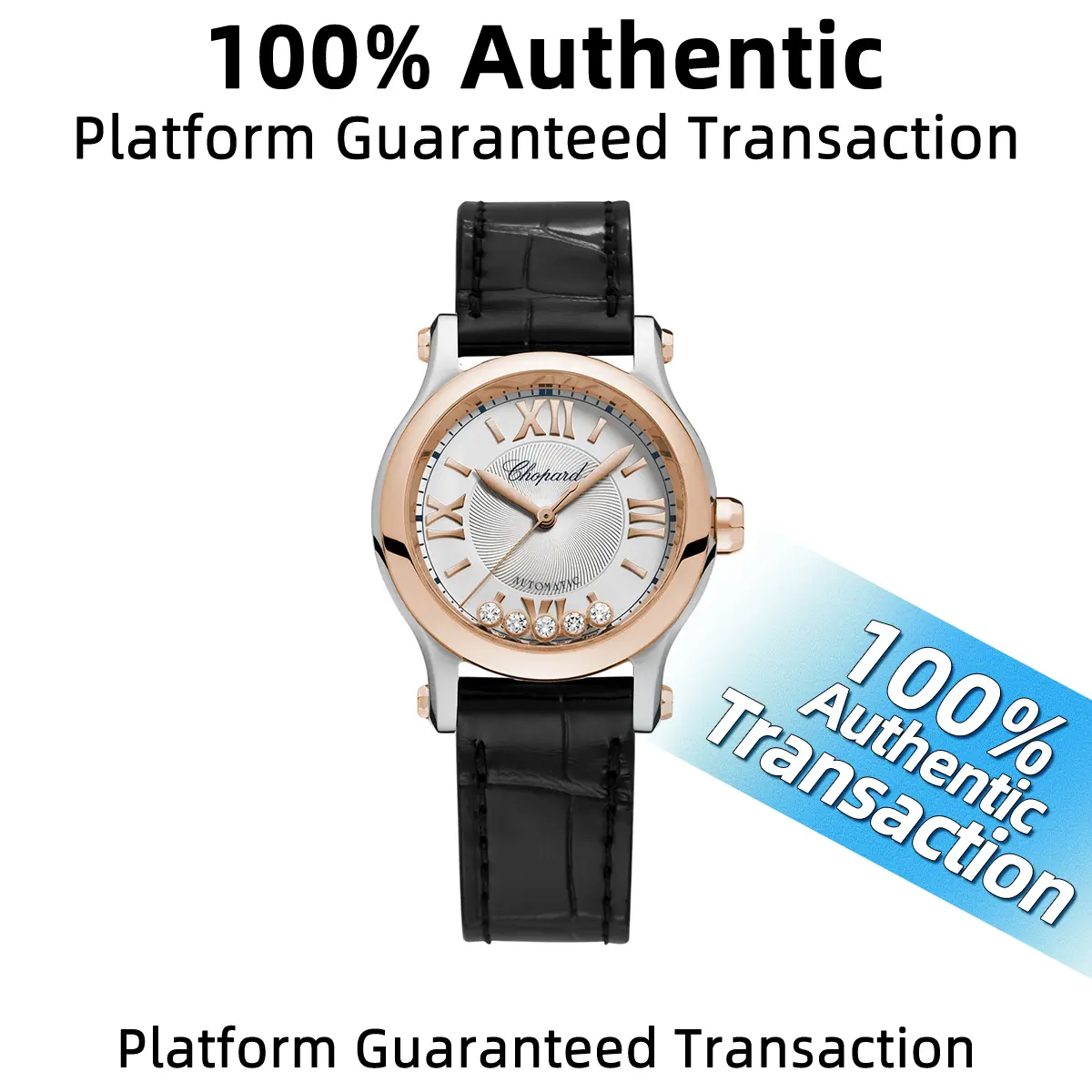 Chopard HAPPY SPORT Collection 278573-6013 Watch 30mm White Dial Two-Tone Automatic Movement WHP039372