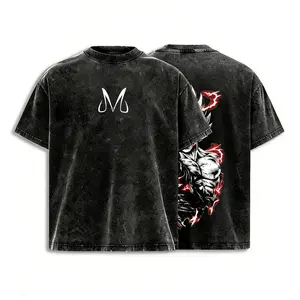 Warrior Power T-Shirt – Vintage Washed DBZ Inspired Tee, Anime Graphic Shirt, Oversized Soft Cotton Streetwear, Unisex Casual Apparel