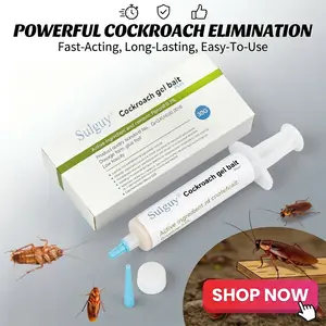 Sulguy Cockroach Gel Bait, 4 Tubes x 30-Grams, 1 Plunger and 2 Tips, German Roach Insect Pest Control, Indoor and Outdoor Use, Roach Killer Gel for American, German and Other Major Cockroach Species,summervibes
