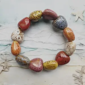 Sea theme Colorful Unisex Geometric Shape Ceramic Porcelain Bracelet