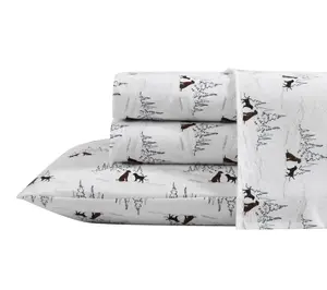 Eddie Bauer Dog Friends White Cotton Queen Sheet Set