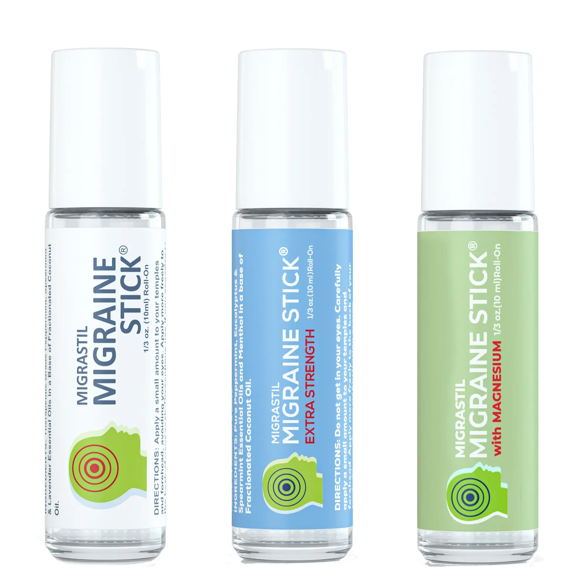 Migrastil Migraine Stick Super Bundle with Original, Extra Strength, and Magnesium Migraine Sticks