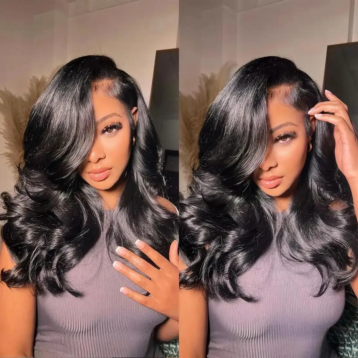 Mscoco Hair 13x6 C-Part Side Loose Body Wave Layer Cut Wig With Natural Baby Hair Pre-Plucked Pre-Cut Natural Hairline 6x5 Lace Glueless Wig Natural And Comfortable #DealsForYouDays