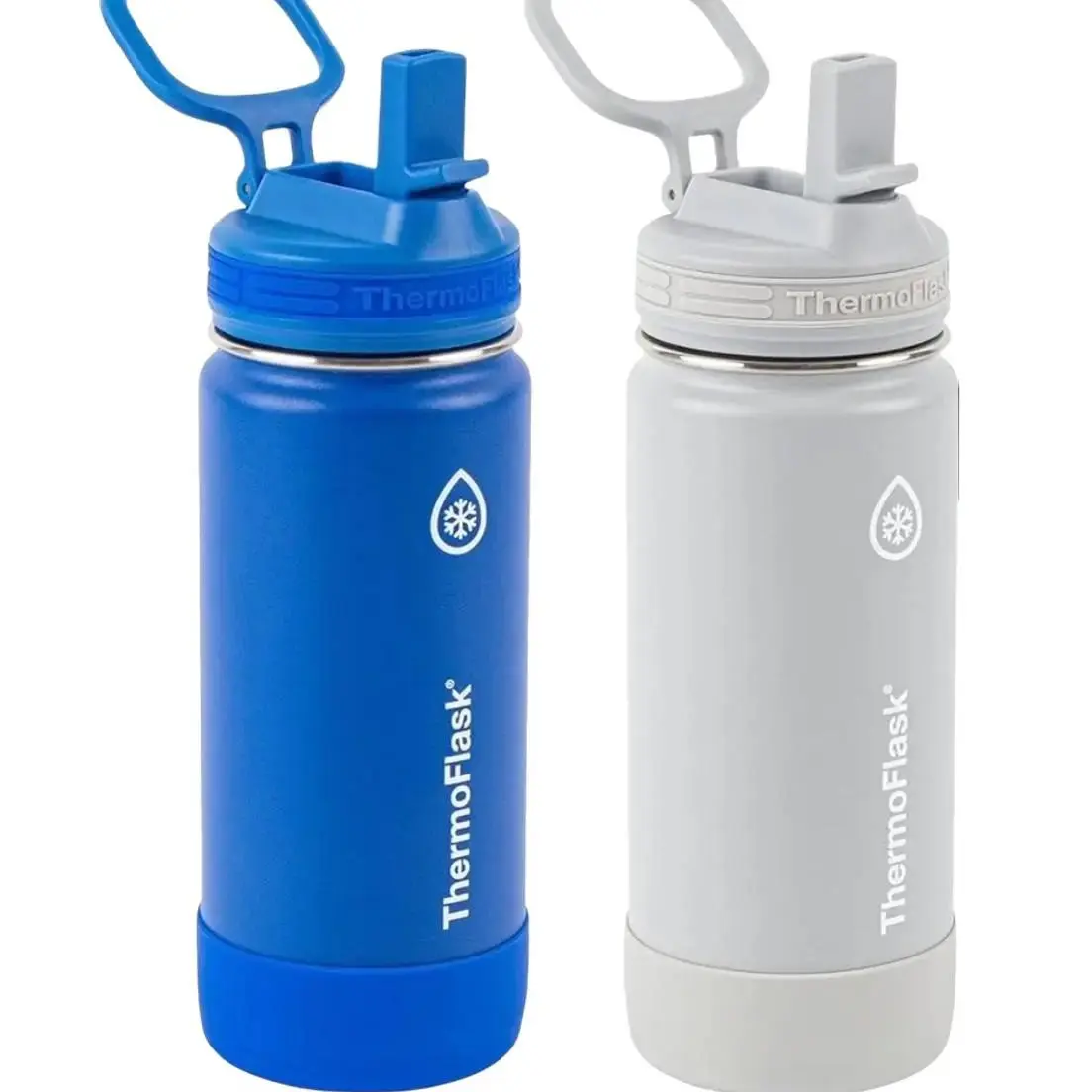 ThermoFlask 16 oz Double Wall Vacuum Insulated Stainless Steel 2-Pack of  Water Bottles, Blueberry/Wolf Grey spout lid stainless steel - TikTok Shop