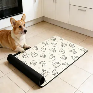 All-Season Non-Slip Pet Mat, Multi-Size Cartoon Style, Washable, Suitable for Pet Cages and Feeding Mats, Cat and Dog Food Pad