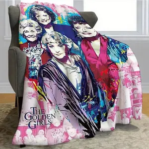 The Golden Classic Girls TV Show Fleece Blanket - Soft Flannel All-Season Cozy Throw with Dorothy, Rose, Blanche Sophia Design, Vibrant Colors for Bed, Sofa, Travel - Perfect Gift for Fans
