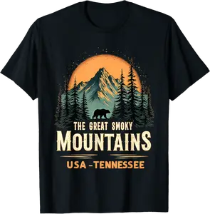Great Smoky Mountains Tennessee Vintage Outdoor Costume T-Shirt - Josephroycos Shop 48B0F1FY1K56