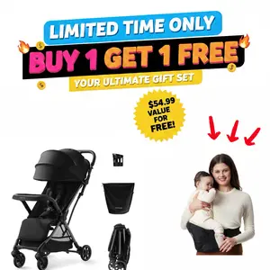 Momcozy ClickGo Lightweight Stroller, Compact Travel Stroller for Airplane with One-Click Fold, Baby Stroller and Toddler Stroller with Large Canopy for Kids from 6 Months to 50 Lbs