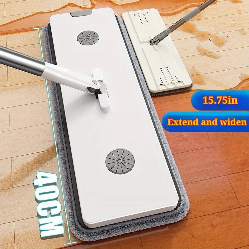 For GGL-M03 Durable Flat Mop Bucket Set Magic Handle Eco-Friendly High Dehydration Rate Reusable Mop Pads for Dry/Wet Floor