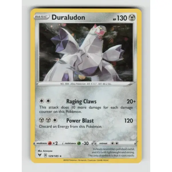 POKEMON TCG AUTHENITC RAW SINGLES: Duraludon (Cosmos Holo) Miscellaneous Cards & Products Holo Rare 129/185 NEAR MINT English