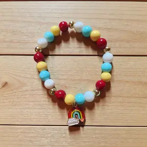 Teacher Pencil Rainbow Multi-Colored Bracelet