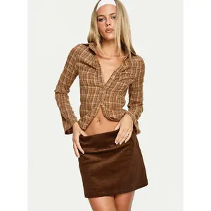 Araceli Corduroy Mini Skirt Brown