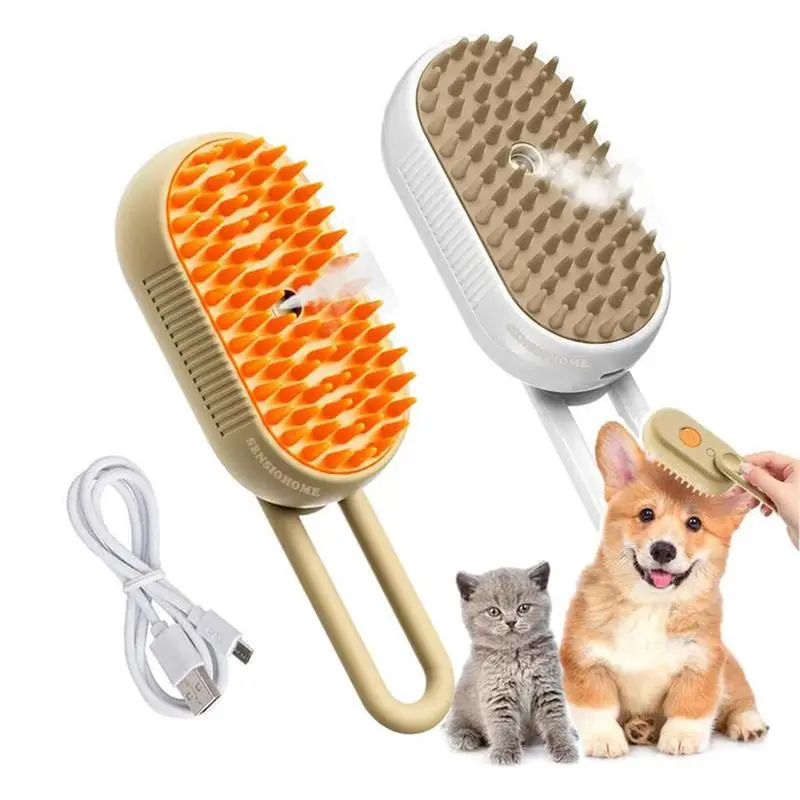 Pet Steam Brush,Cat Dog Hair Remover,Adjustable Pet Hair Remover,Pet Steamy Mist,Steam Pet Brush for Pet Hair Multifunctional Steamy Cat Brush Groomin