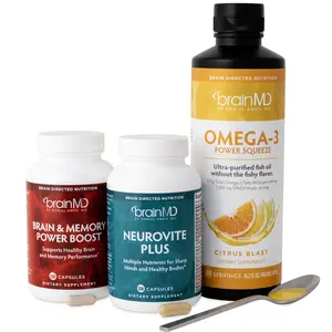 BrainMD - Daily Essentials with Squeeze | Enhances Memory, Clarity & Cognitive Function | Promotes Positive Mood & Emotional Balance