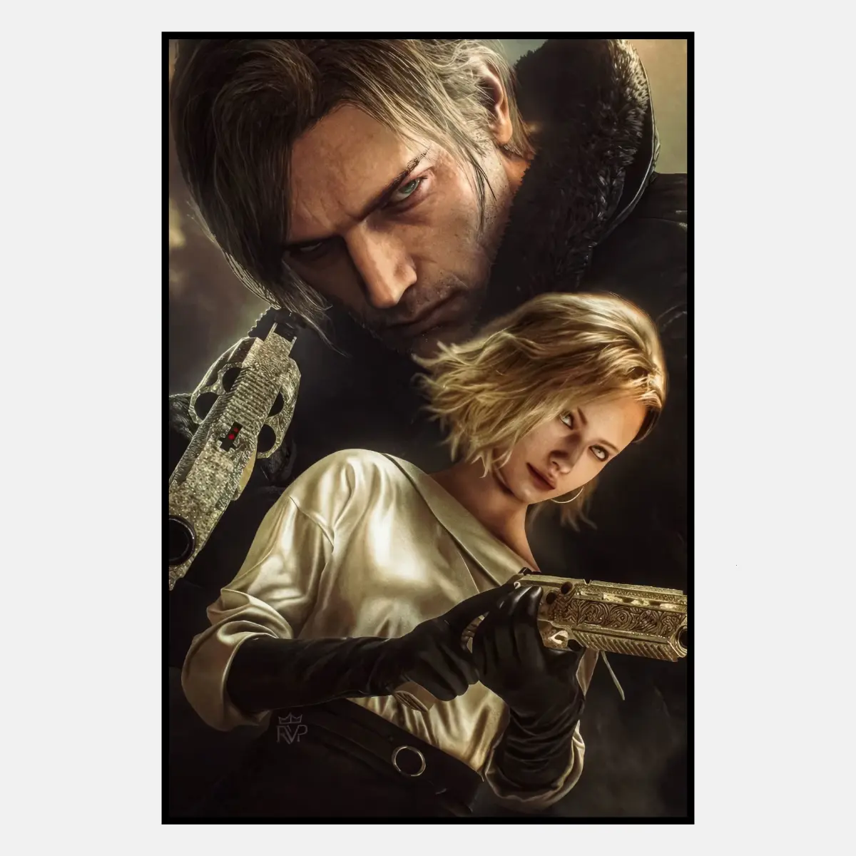 Resident Evil Poster, Leon Scott Kennedy Ashley Graham Wall Art, Ada Wong Game Canvas, High Quality Art Prints, Home Decor, Gifts for Him Her