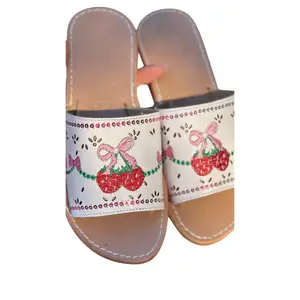Fresita - Strawberry Coquette Mexican White Sandals