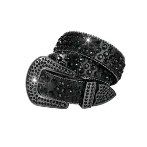Rhinestone Decorated Belt, Girlfriend Gifts, Fashionable Punk Style Belt for Women & Men, Trendy All-match & Exquisite Belt for Birthday Gift, Rhinestone Buckles Belt