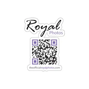 Royal Photos QR Code/Web Link Text Die-Cut Sticker