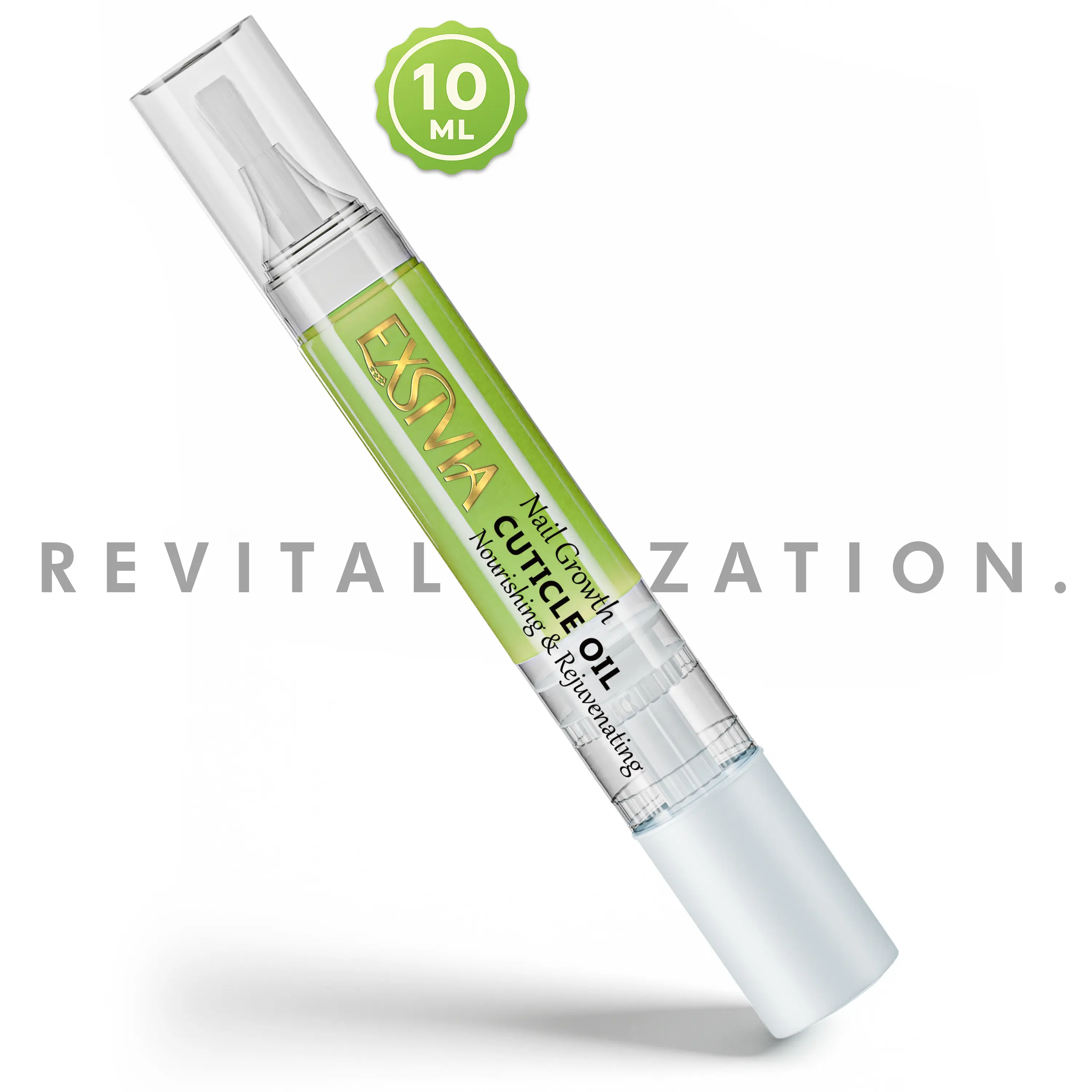 EXSIVIA Nail Growth Cuticle Oil Pen 10ml – Vitamin E & Jojoba Infused Nail Strengthener Serum – Nourishes Dry Cuticles, Repairs Brittle Peeling Nails, Promotes Healthy Nail Growth – Non-Greasy, Vegan & Leak-Proof Pen