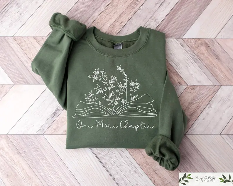 Retro Book Lover Gift, Reading Sweatshirt, Just One More Chapter Sweater, Books Club Matching Pullover, Gift For Librarian, Aesthetic Hoodie