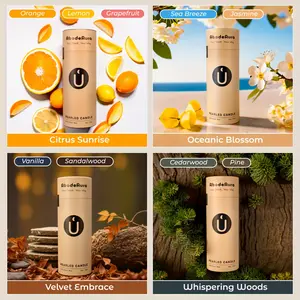 New Whispering Woods Candle Set - Large 18oz Palm Wax Innovative Refillable Sand Candle 30 Wicks Pearled & White Floating Candles Levitating Glass Holder Long Lasting Fragrance - Invigorating Cedarwood & Pine Scents for a Cozy Ambiance Decor Scented
