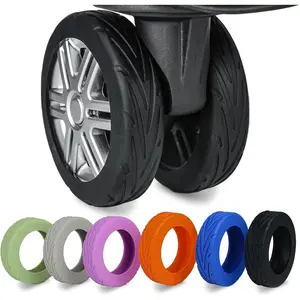 Upgrade Luggage Wheel Covers, 8 count Suitcases Wheel Protector,Wear-Resistant, Anti-Noise,  Protectors For 2-2.4"Luggage Spinner,Accessories for Travel(Black)