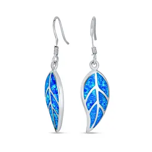 Native American Inspired Dangle Gemstone Earrings with Opal Inlay