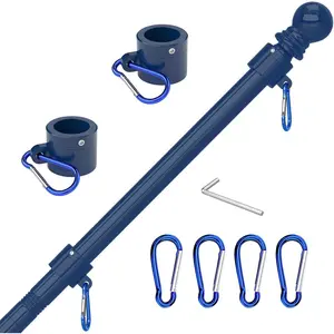 Tangle Free 5 FT Thickened Flag Pole, Stainless Steel, Suitable for RV,, Boat, House, Porch, Yard (Blue)