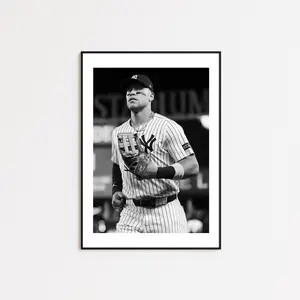 [ SALE UP TO 45% ] Aaron Judge New York Baseball Poster, Black and White Photo Print, MLB All-Star Wall Art