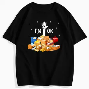 Funny Mail Carrier T-Shirt with "I'm Fine" Delivery Graphic – 100% Cotton, Vintage Unisex Fit