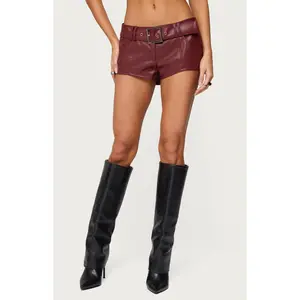 Edikted Women's Alba Faux Leather Shorts