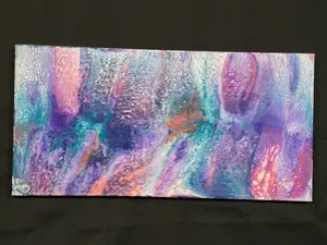 abstract original fluid art painting - Neon Forest