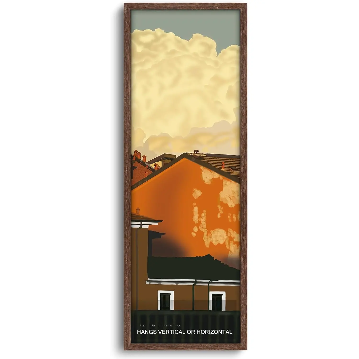 Solid  13x39 Frame - Single Frame, Rustic Walnut 13 x 39 Poster Frame for Artwork, Puzzles, Photos and Movie Posters Picture Frames