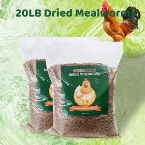 LuckyQworms Dried Mealworms 20LB High Protein Pet Food Tasty Crisp Treats Meal Worms for Chickens Wild Birds Hens Turtles Poultry Fish Ducks Geese Turkeys Lizards Tortoises Hamsters Dried Insect Animal Feed