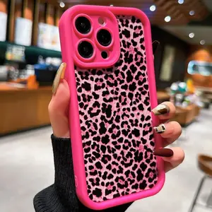 Fashion Leopard-pattern Phone Case, Anti-drop Cellphone Protective Case, All-inclusive Shockproof Mobile Phone Cover for iPhone 11 12 13 14 15 Pro Max iPhone 16 SeriesT134