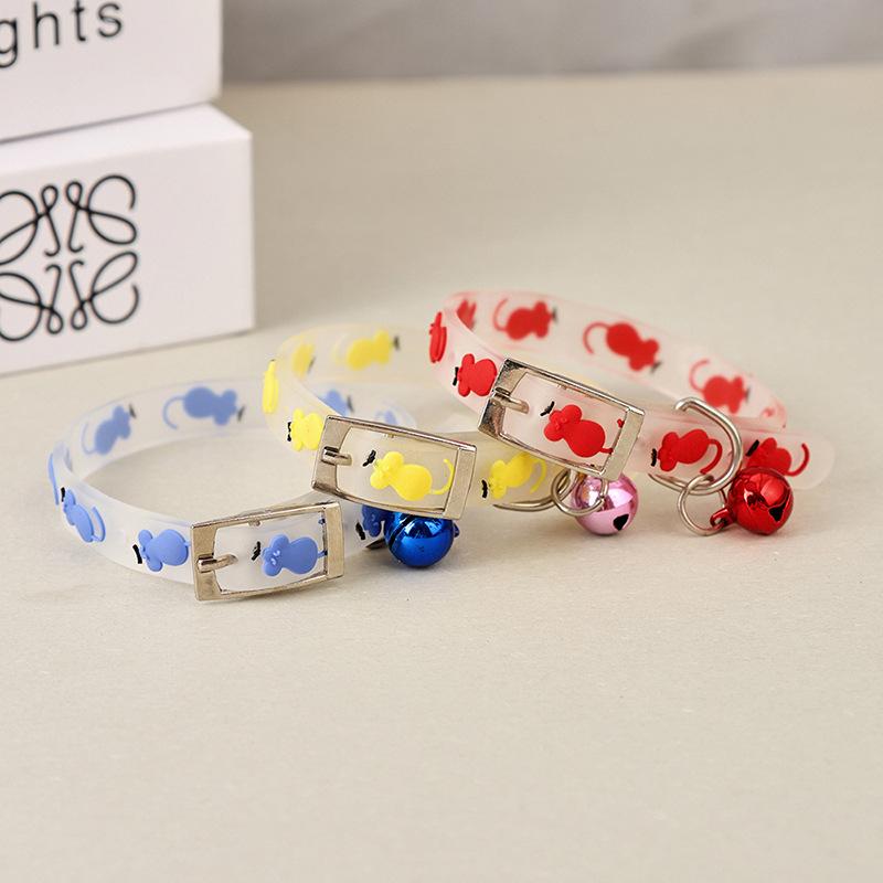 Fluorescent Glowing Pet Collar, Soft Silicone Adjustable Neck Band, Protective Anti-loss Accessory for Puppy Kitten Night Travel