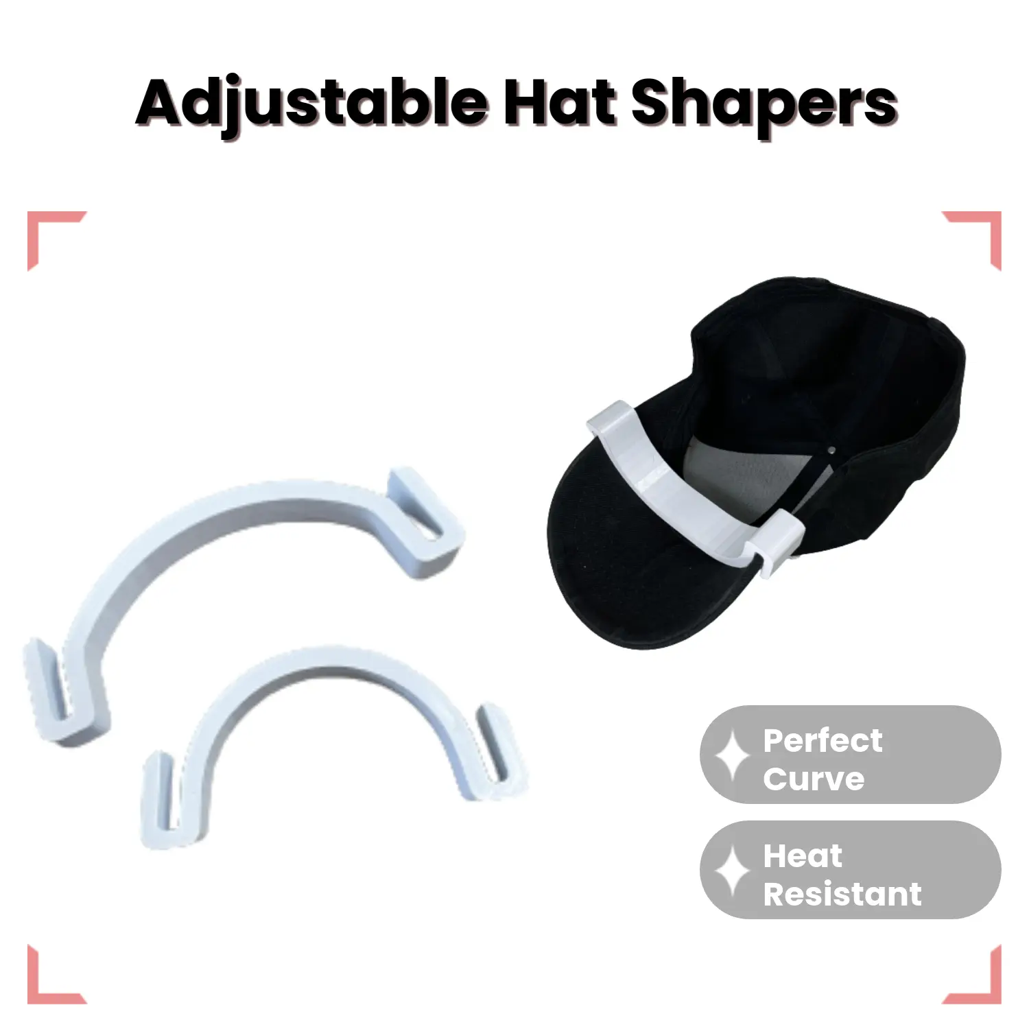 Hat Brim Bender 2-Pack — Perfect Curve Overnight, No Steaming | Fitted Hat & Dad Hat Shaper Tool, 2 Sizes for Custom Curve